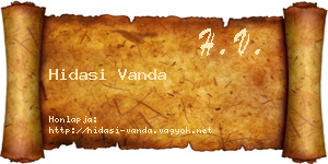 Hidasi Vanda névjegykártya